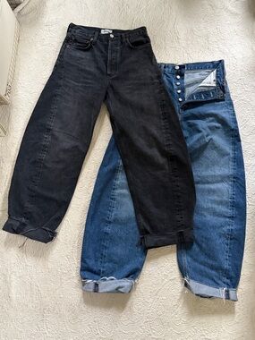 Agolde Women’s Black and Blue Relaxed Jeans - set of 2 - Like New - size 26